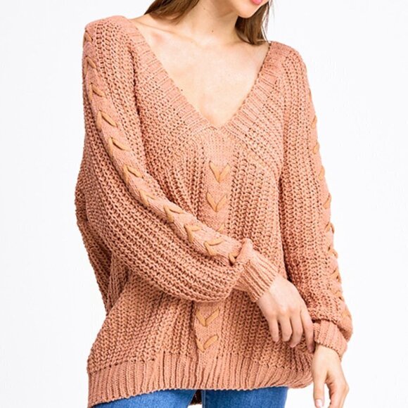 so soft and comfy oversized sweater v-neck - Picture 1 of 7